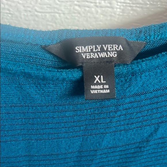 Simply Vera Vera Wang Blue Long Sleeve Blouse - Picture 3 of 3